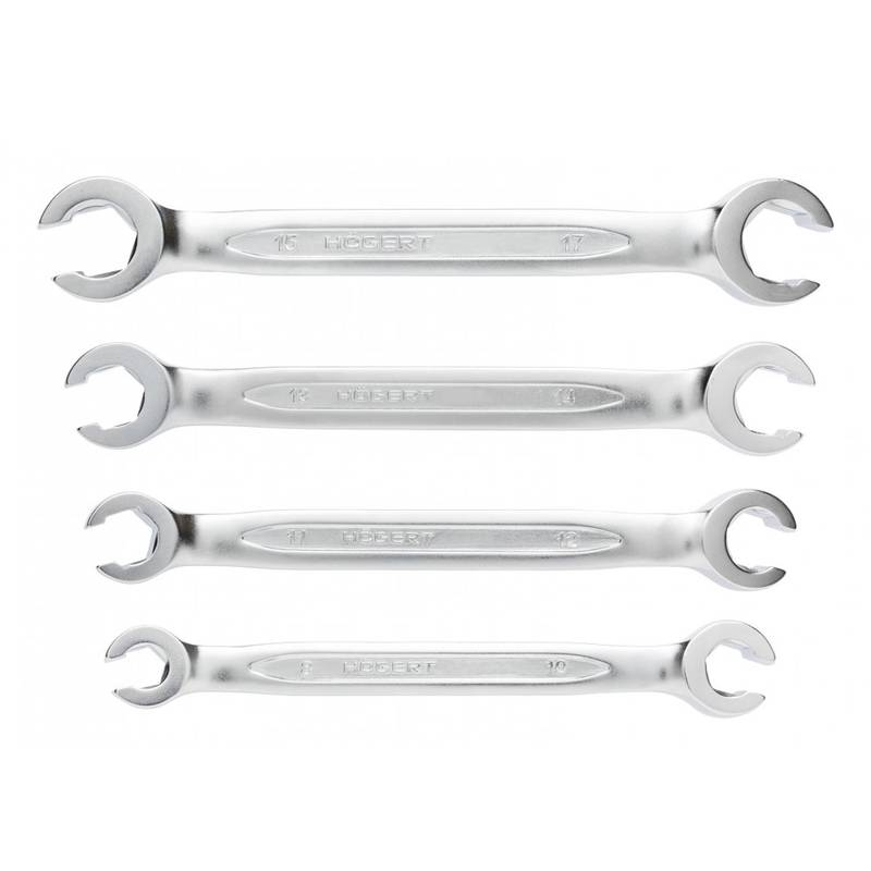 Double open-end spanner set, 4 pcs, 8-17 mm