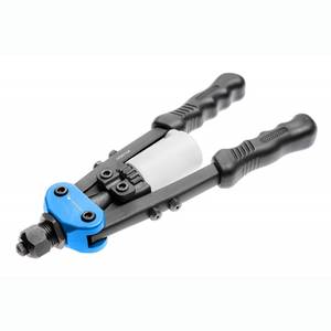 Two-hand riveter, 250 mm, five interchangeable nosepieces