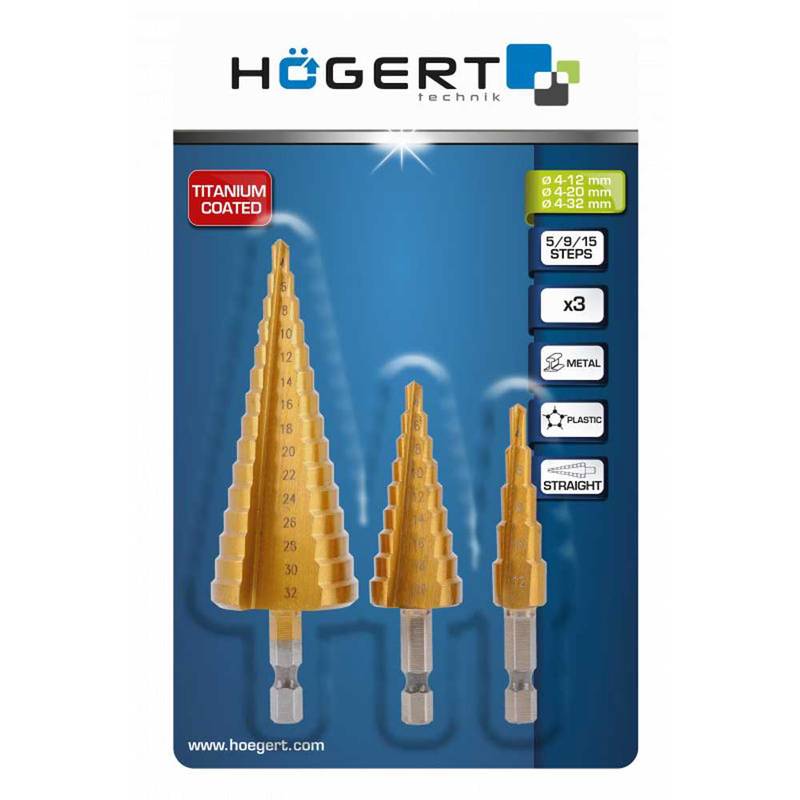 Step drill 4-32 mm 3pcs set