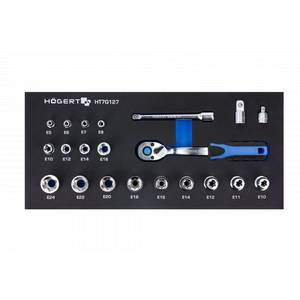 Sockets set with ratchet handle