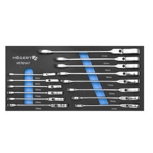 Combination ratchet spanner with flex head set 14 pcs, technical foam