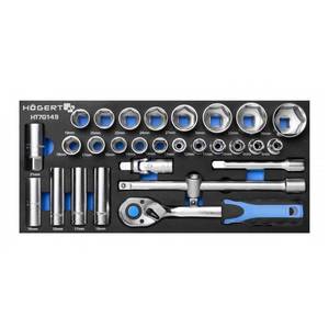 Sockets set with ratchet handle