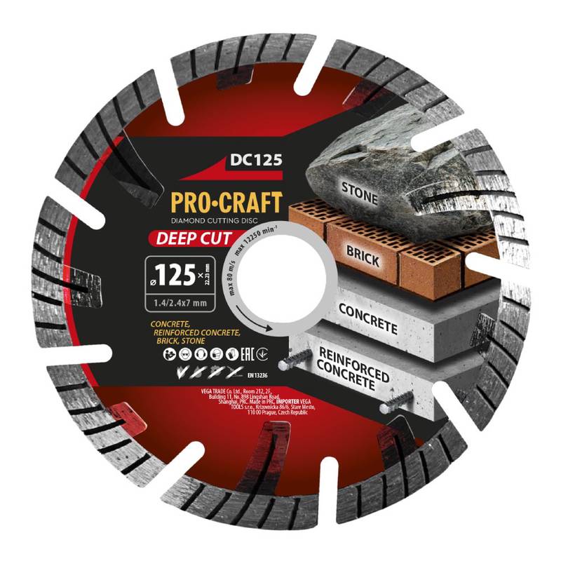 Teemantlõikeketas 125 x 1,4 x 22.23 mm Procraft DC125