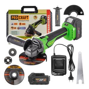 Cordless Angle Grinder Set Procraft PGA22, 20V, 125 mm / 4.0 Ah in Case