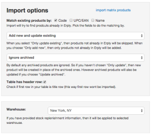 Matrix Products - Erply Wiki