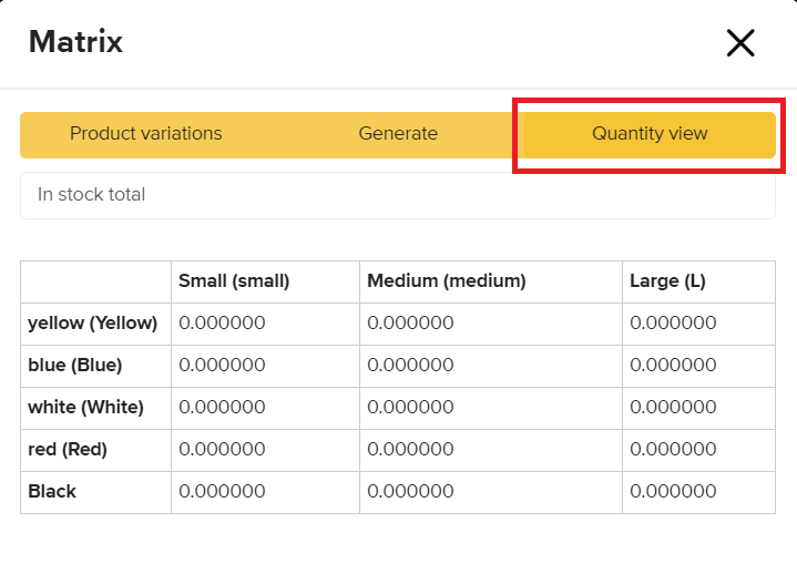 Matrix Products - Erply Wiki