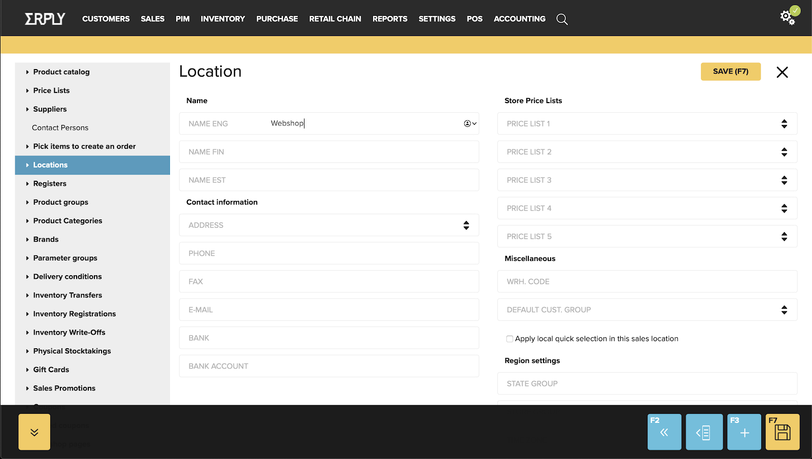 Matrix Products - Erply Wiki