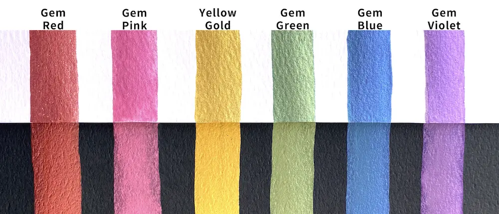 Akvarellvärvid GANSAI TAMBI GEM COLORS - 6 värvi 