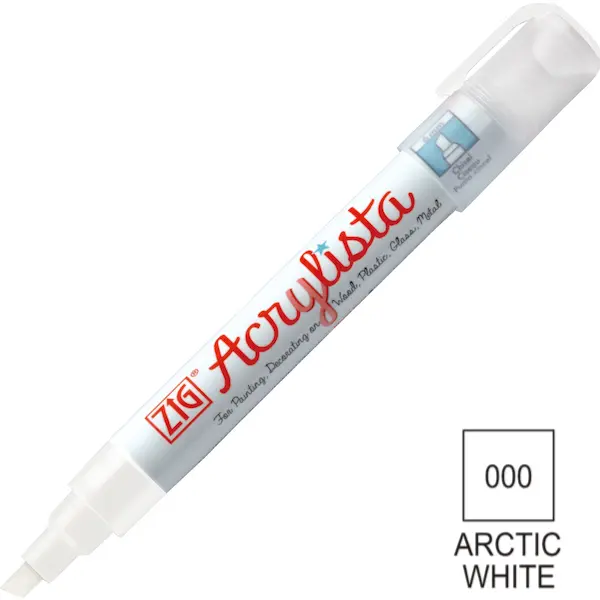 Akrüülmarker ACRYLISTA Chisel 6 mm - Arctic white