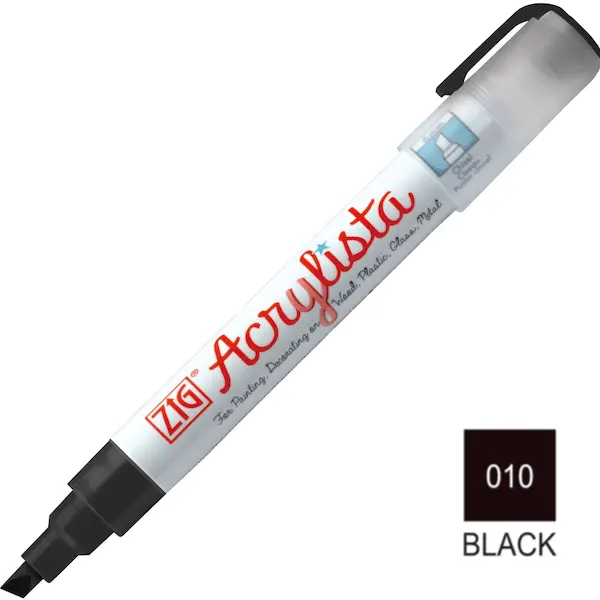 Akrüülmarker ACRYLISTA Chisel 6 mm - Black