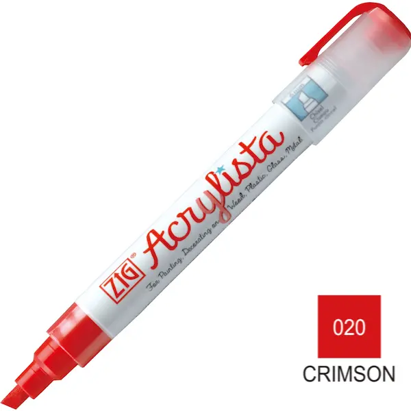 Akrüülmarker ACRYLISTA Chisel 6 mm - Crimson