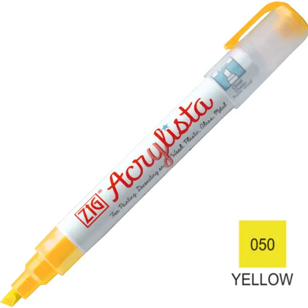 Akrüülmarker ACRYLISTA Chisel 6 mm - Yellow