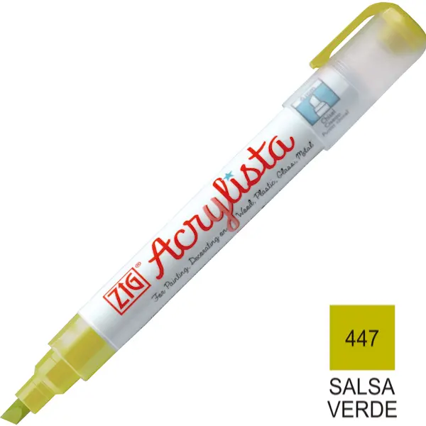 Akrüülmarker ACRYLISTA Chisel 6 mm - Salsa verde