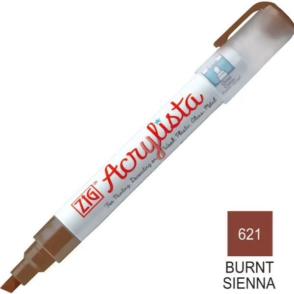 Akrüülmarker ACRYLISTA Chisel 6 mm - Burnt sienna