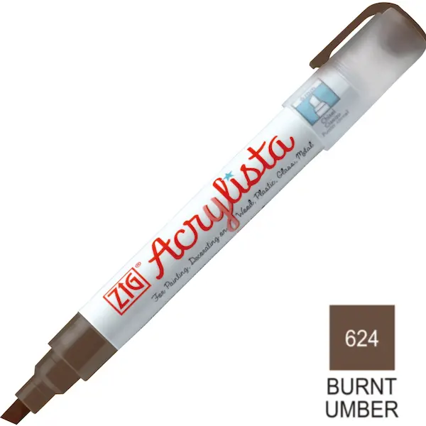 Akrüülmarker ACRYLISTA Chisel 6 mm - Burnt umber