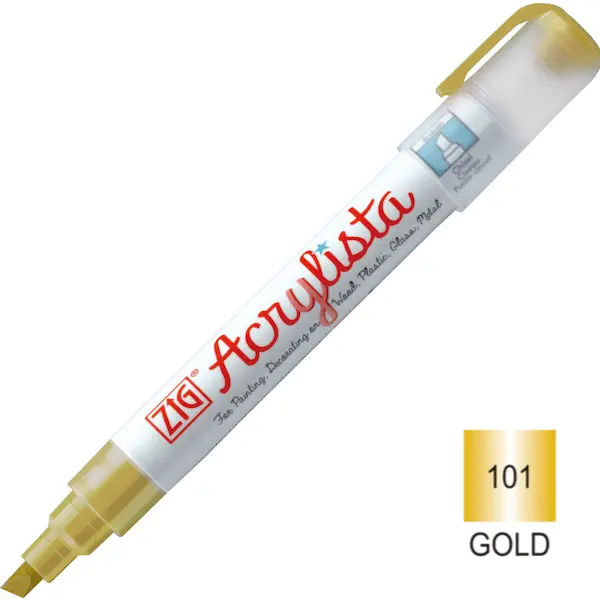 Akrüülmarker ACRYLISTA Chisel 6 mm - Gold