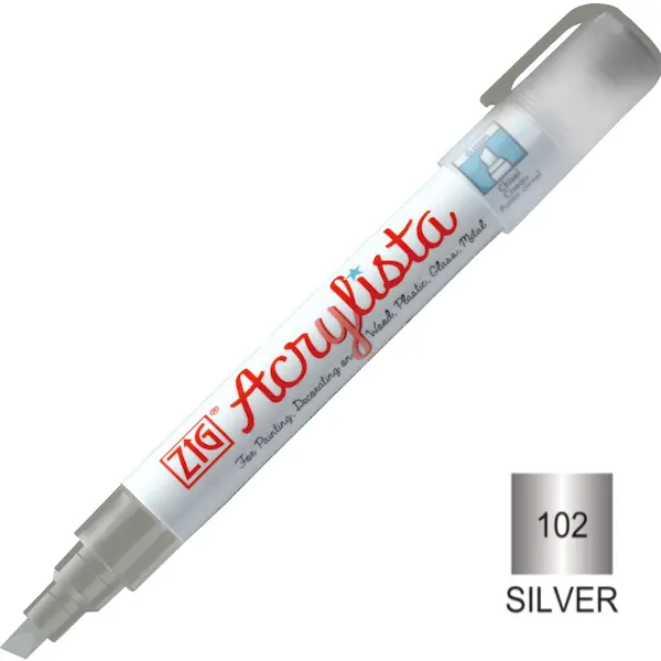 Akrüülmarker ACRYLISTA Chisel 6 mm - Silver