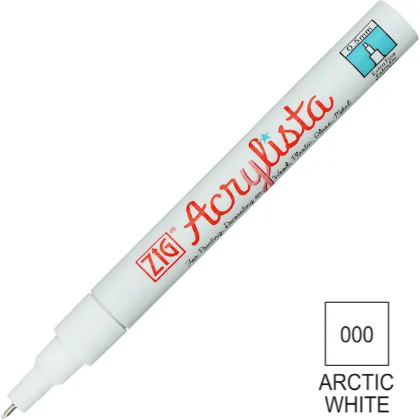 Akrüülmarker ACRYLISTA Extra Fine 0,5 mm - Arctic white