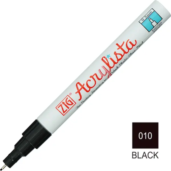 Akrüülmarker ACRYLISTA Extra Fine 0,5 mm - Black