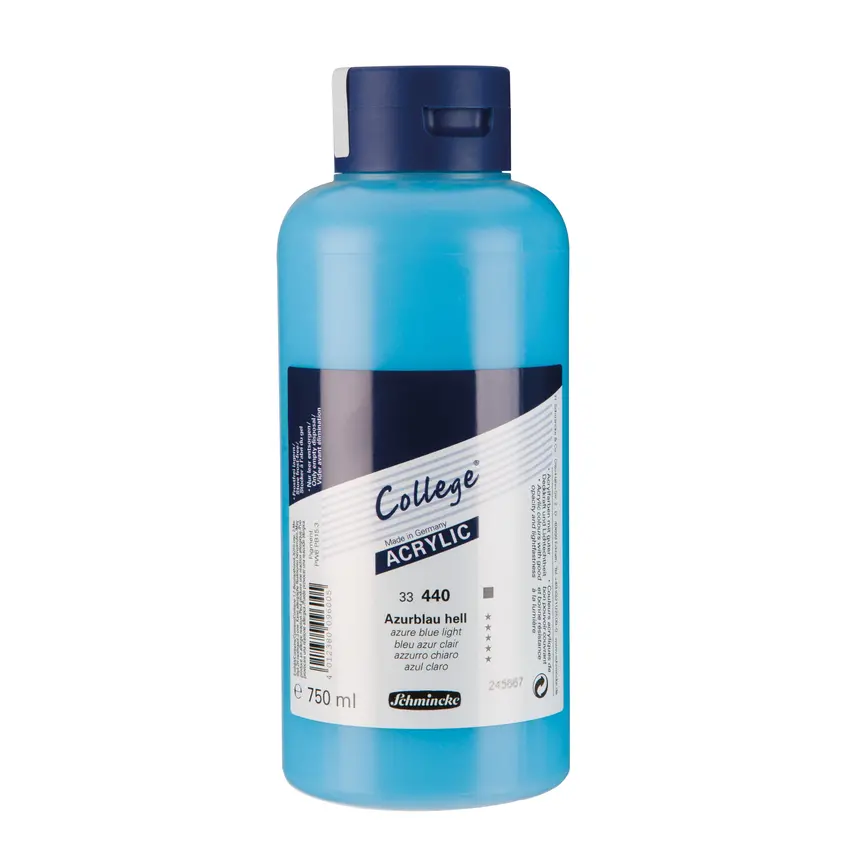 Akrüülvärv COLLEGE 750 ml - Azure blue light