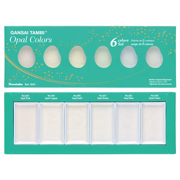 Akvarellvärvid GANSAI TAMBI OPAL COLORS - 6 värvi 