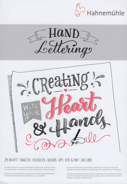 Calligraphie pad HAND LETTERING 170 gsm A5 25 Sheets - White