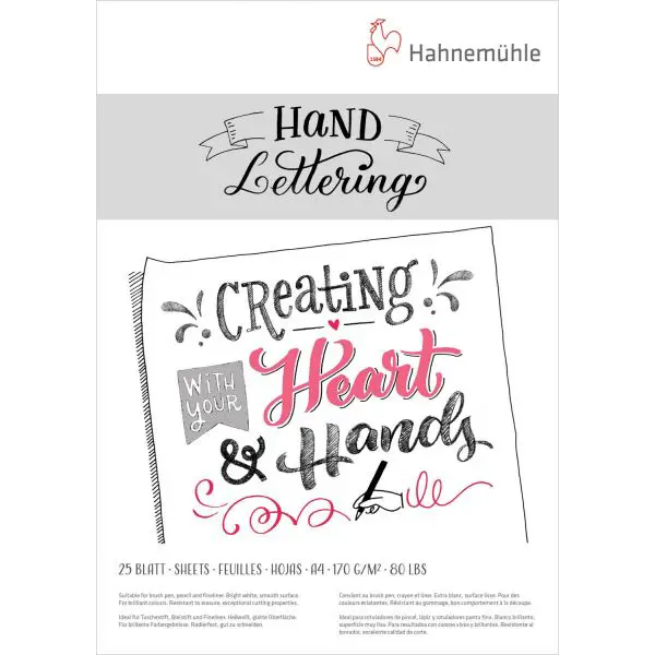 Calligraphie pad HAND LETTERING 170 gsm A4 25 Sheets - White