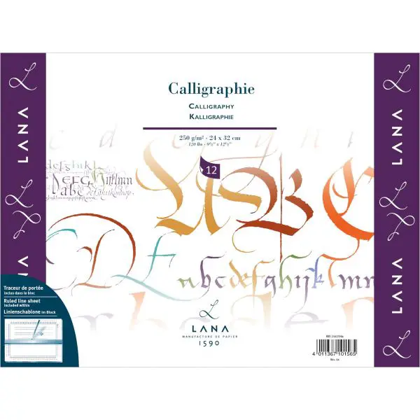 Calligraphie pad LANA CALLIGRAPHIE 250 gsm 24x32 cm 12 Sheets - White