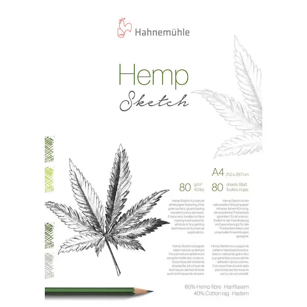 Visandiplokk HEMP SKETCH 80 g/m² A4 80 lehte - Loodusvalge