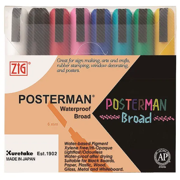 Marker POSTERMAN Broad 6 mm komplekt 8 tk