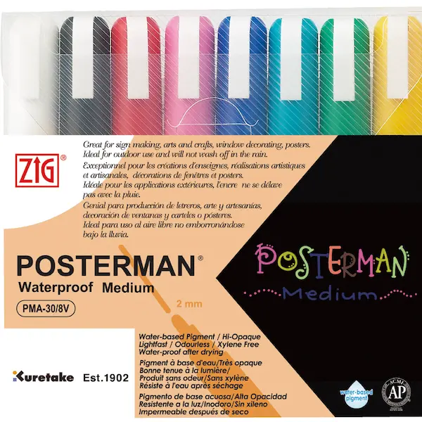 Marker POSTERMAN Medium 2 mm komplekt 8 tk