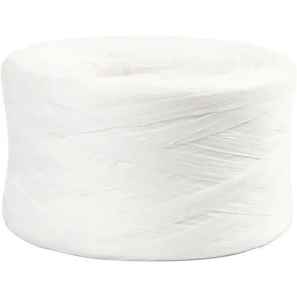 Paper yarn RAFFIA  7 - 8 mm approx 100 m - White