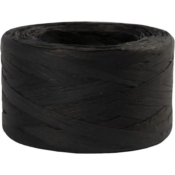 Paper yarn RAFFIA  7 - 8 mm approx 100 m - Black