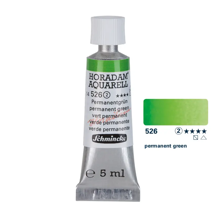 Akvarellvärv HORADAM 5 ml - Permanent green