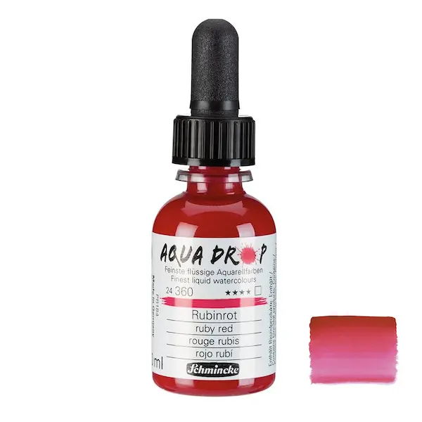 Vedel akvarellvärv AQUA DROP 30 ml - Ruby red