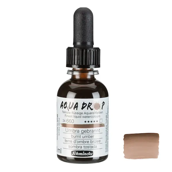 Vedel akvarellvärv AQUA DROP 30 ml - Burnt umber