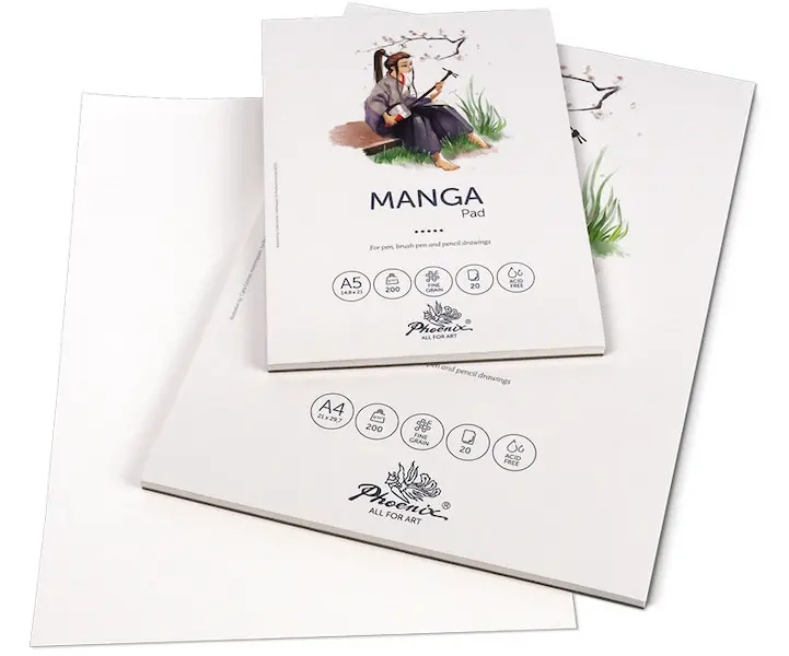 Visandiplokk MANGA PAD 200 g/m² 21 x 29,7 cm (A4) 20 lehte - Valge