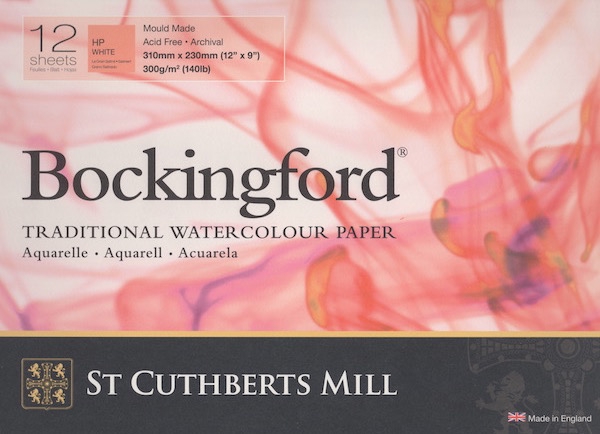 Akvarelliplokk BOCKINGFORD 300 g/m² 31 x 23 cm 12 lehte - Kuumpressitud (HP)