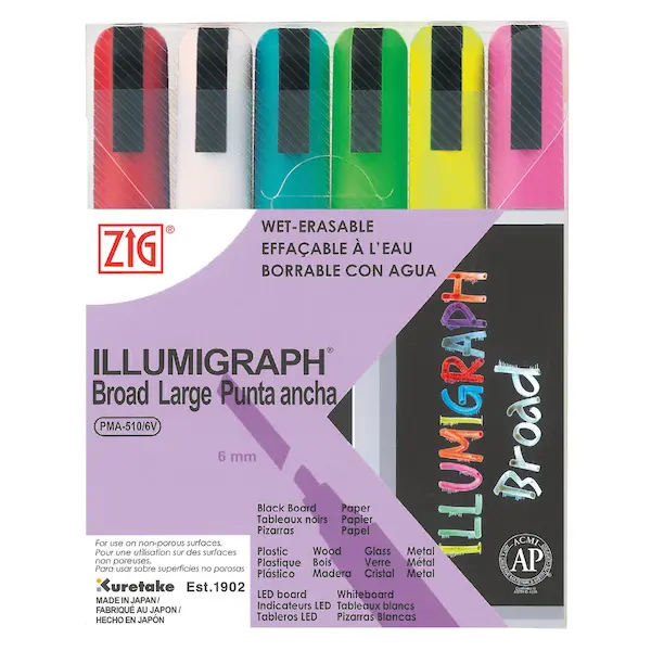 Marker ILLUMIGRAPH Broad 6 mm komplekt 6 tk