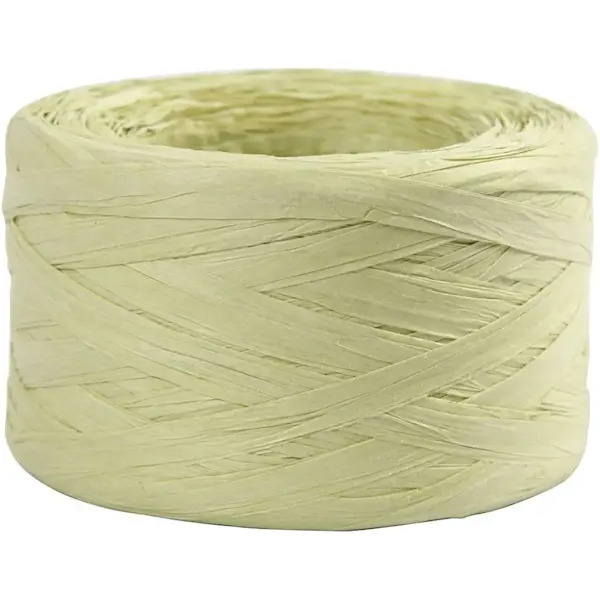 Paper yarn RAFFIA 7 - 8 mm approx 100 m - Light green