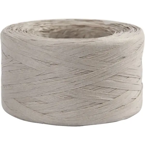 Paper yarn RAFFIA  7 - 8 mm approx 100 m - Grey