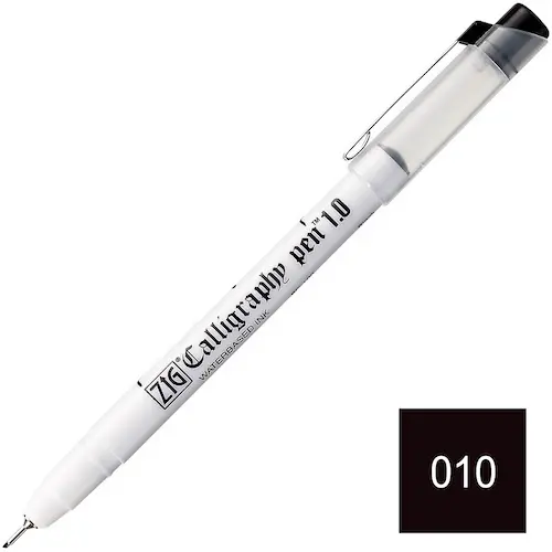 Tindipliiats CALLIGRAPHY PEN viltuse otsaga - Must - 1 mm