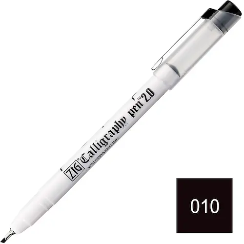 Tindipliiats CALLIGRAPHY PEN viltuse otsaga - Must - 2 mm