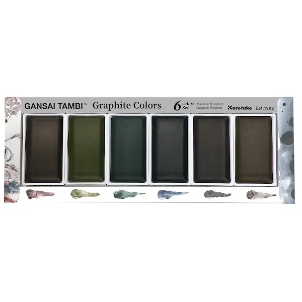 Akvarellvärvid GANSAI TAMBI GRAPHITE COLORS - 6 värvi 