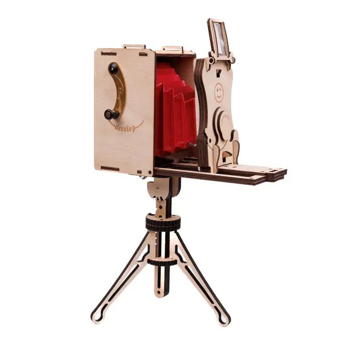 Pinhole Decorative Camera Tripod - Natural Wood