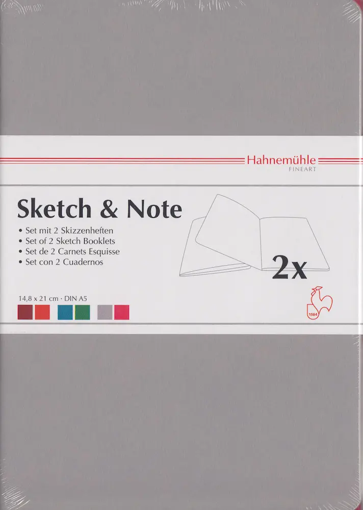 Vihik SKETCH & NOTE 125 g/m² 14,8 x 21 cm (A5) 2 x 20 lehte - Roosa/hall