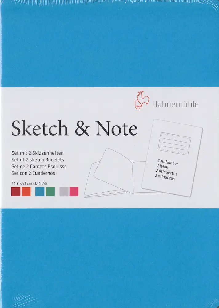 Vihik SKETCH & NOTE 125 g/m² 14,8 x 21 cm (A5) 2 x 20 lehte - Sinine/roheline