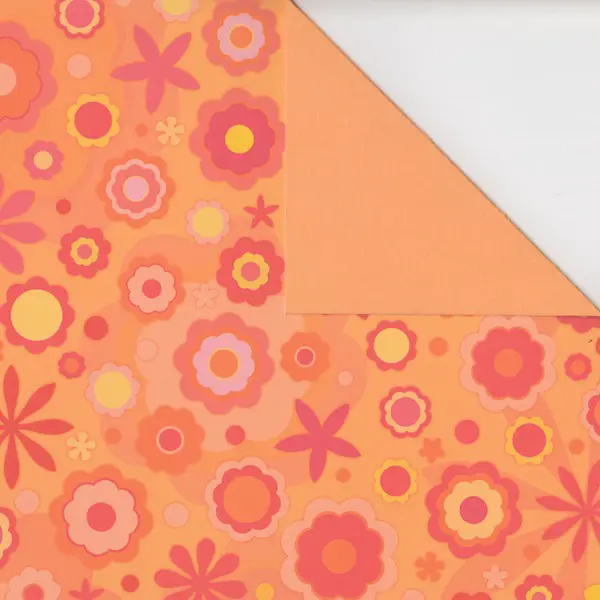 Cardboard with design 300 gsm 50 x 70 cm - Flowers orange