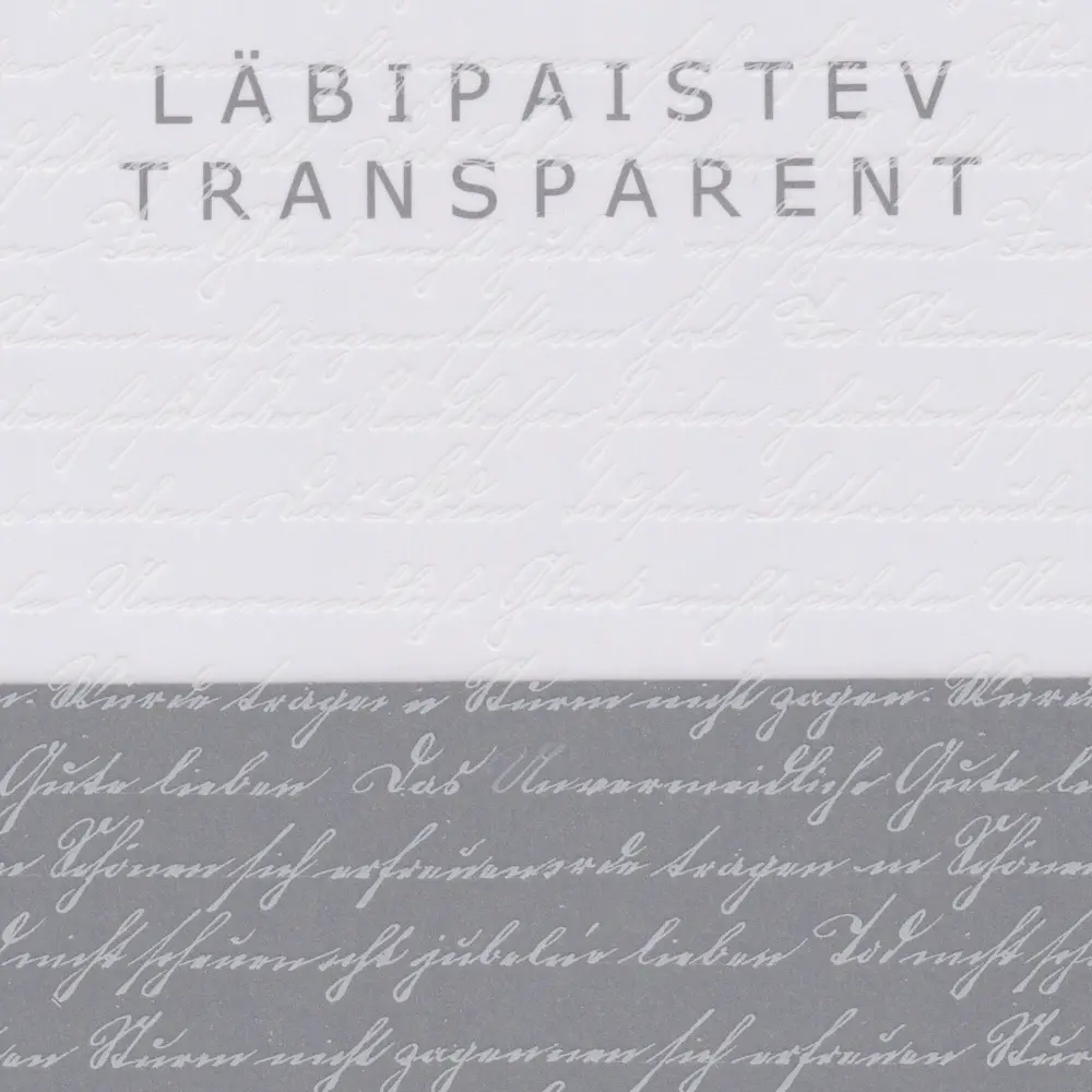 Läbipaistev paber MUSTRIGA (1) 115 g/m² 50 x 60 cm - Kirjatähed valgel