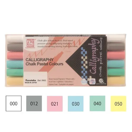 Viltpliiats CALLIGRAPHY Chalk Pastel KOMPLEKT - 6 Värvi